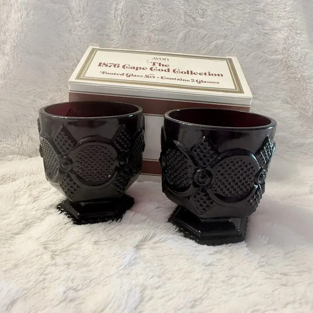 Avon Cape Cod Footed Glasses 3-3/4